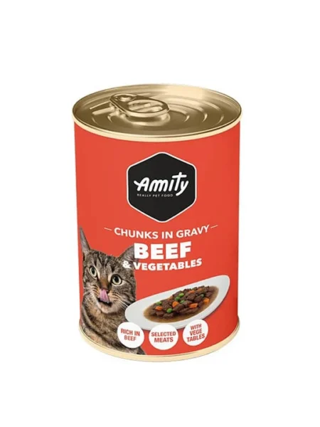 AMITY Morceaux De Viande Aux Légumes Pour Chats Adultes 415g