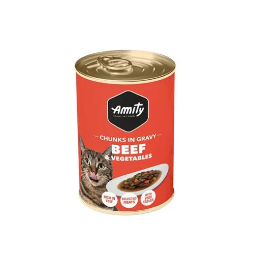 AMITY Morceaux De Viande Aux Légumes Pour Chats Adultes 415g