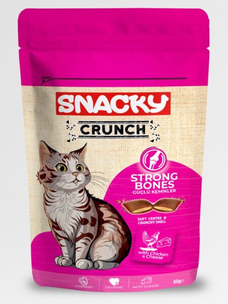 Snacky Crunch Friandises Os Solides pour Chat au Poulet et au Fromage 60g