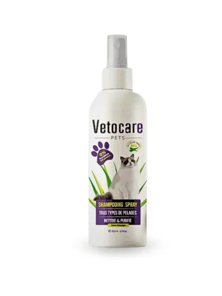 Vetocare Shampoing Tous Types de Pelages Nettoie et Purifie pour Chat 200 ml