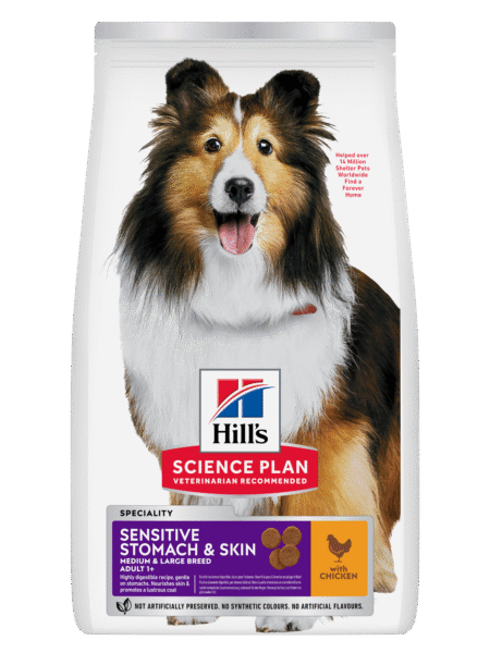 Hill’s Science Plan Croquettes Sensitive Stomach & Skin (Moyenne et Grande Race) Pour Chien Adulte 2.5Kg