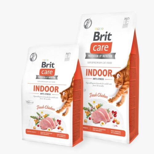 Brit Care ANTI-STRESS D'INTÉRIEUR Sans Céréales au Poulet Frais Pour Chats Adultes 2Kg | 7Kg
