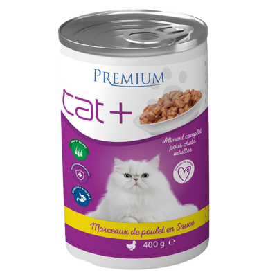 CAT+ Bouchées en Sauce Pour Chats Adultes Boeuf | Poulet | Poisson 400g