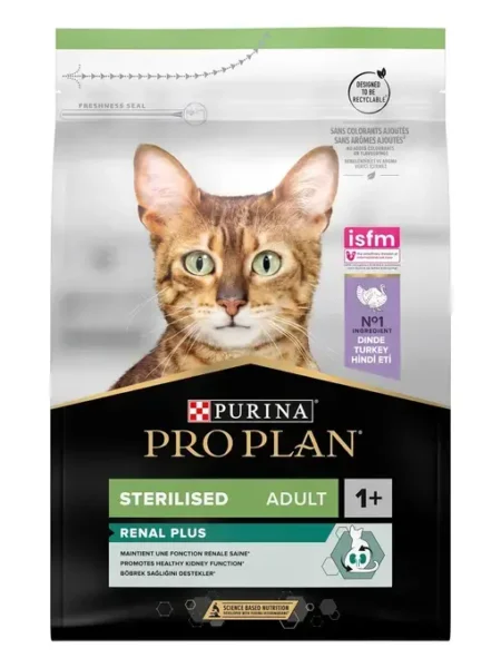 PRO PLAN STERILISED Adult RENAL PLUS à La Dinde Pour Chat 1.5Kg