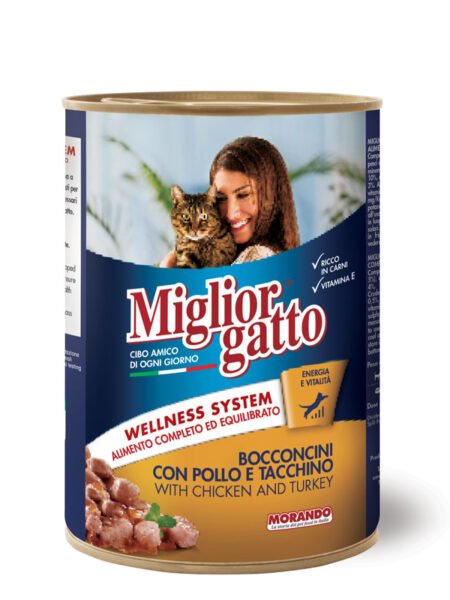 MIGLIORGATTO Morceaux Poulet Et Dinde 405g