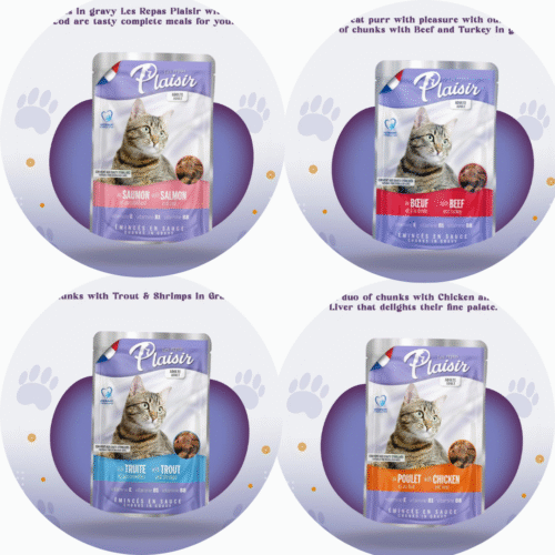 PLAISIR Emincés En Sauce Pour Chats 100g| Bœuf | Truite | Saumon | Poulet