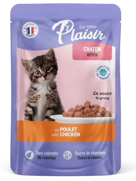 PLAISIR Emincés En Sauce Au Poulet Pour Chaton 100g