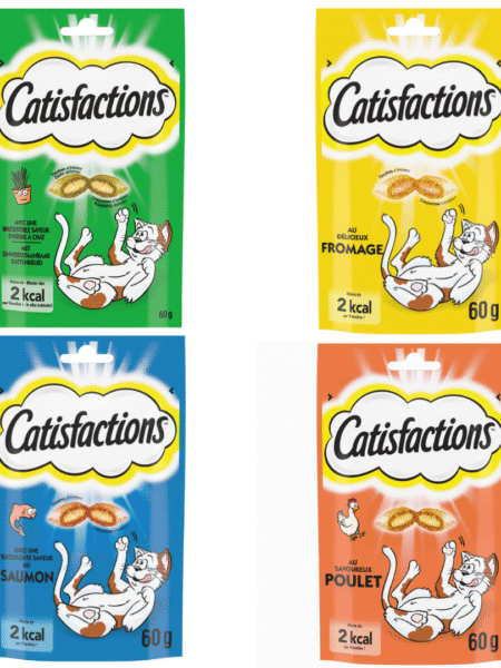 CATISFACTIONS Pour Chat et chaton Herbe | Poulet | Saumon | Fromage
