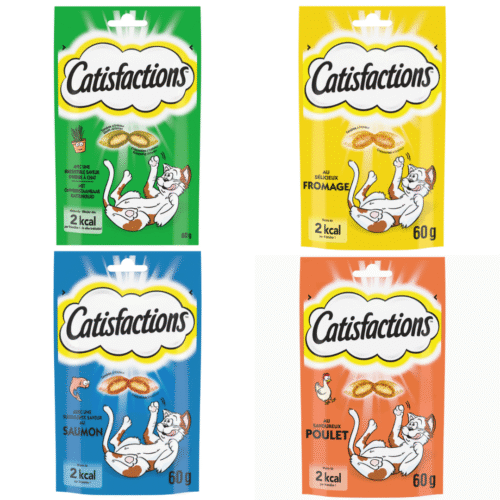 CATISFACTIONS Pour Chat et chaton Herbe | Poulet | Saumon | Fromage