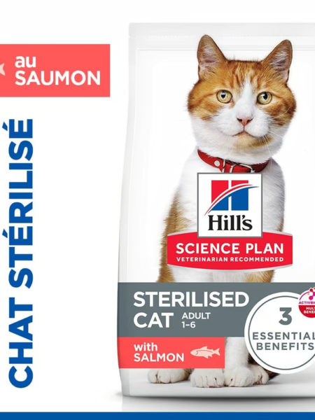 Hill’s Science Plan Croquettes Pour Chats Adultes Stérilisés au Saumon 1,5 Kg