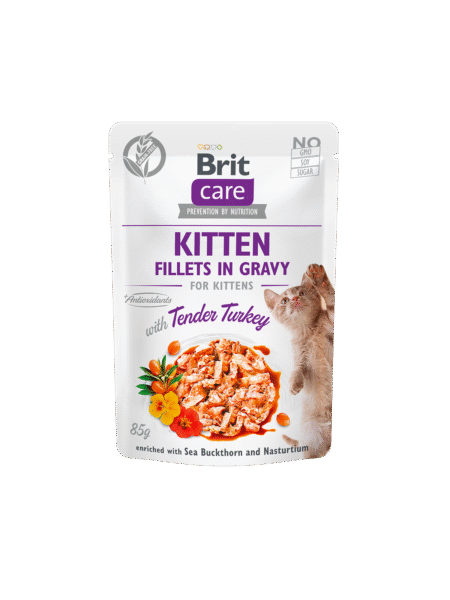 Brit Care Filets En Sauce Pour Chatons à La Dinde sans céréales 85g