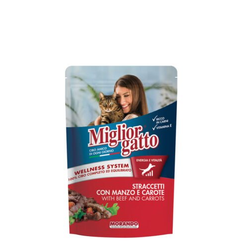 MIGLIORGATTO EFFILÉS BŒUF ET CAROTTE 100g