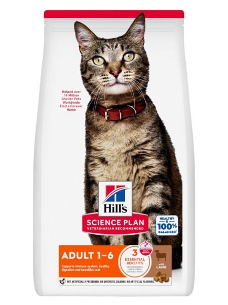 Hill’s Science Plan Croquettes Pour Chats Adultes à l’Agneau 1,5 Kg | 3kg