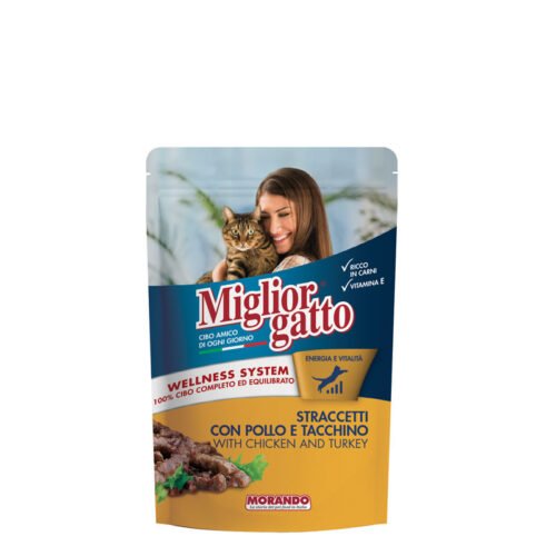 MIGLIORGATTO EFFILÉS POULET ET DINDE 100g