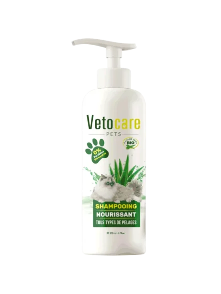 Vetocare Shampoing Nourissant à l’Aloe Vera pour Chats Tous Type de Pelages 200 ml