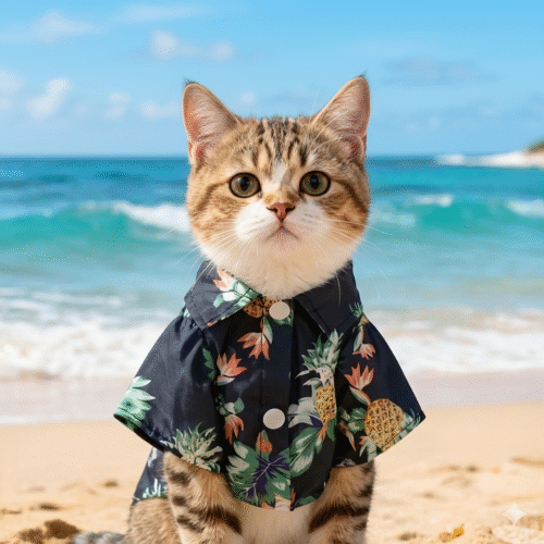 chemise hawaïenne pour chat et chien