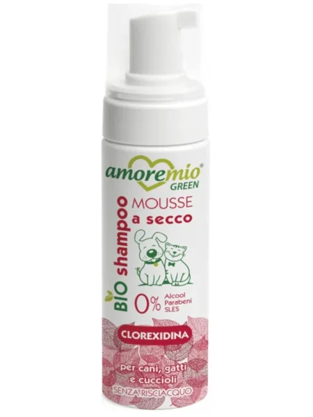 Amoremio Shampoing Sec Mousse Animaux de Compagnie 200ml