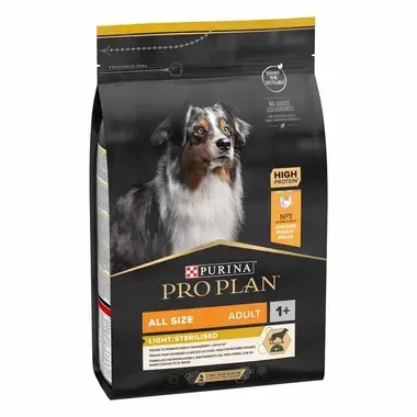 PRO PLAN ALL SIZE ADULT LIGHT/ STERILISED en Poulet pour Chiens 3Kg