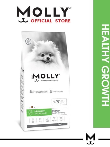 MOLLY Croquettes MINI PUPPY Croissance Saine avec Agneau et Myrtilles 2Kg