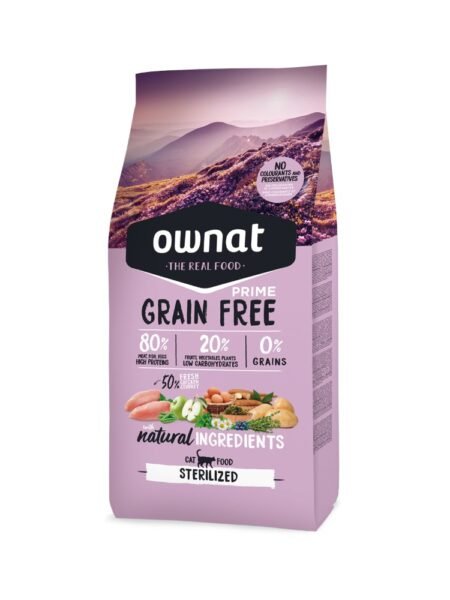 OWNAT Grain Free Prime Sterelized pour Chat 3Kg | 8Kg