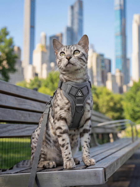 Harnais avec Laisse pour Chat et Chien Gris | Taille M , L