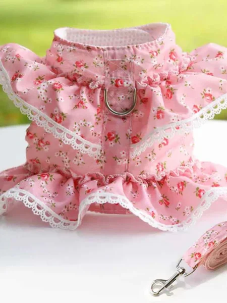 Harnais avec Laisse pour Chiot & Chaton Rose | Taille S