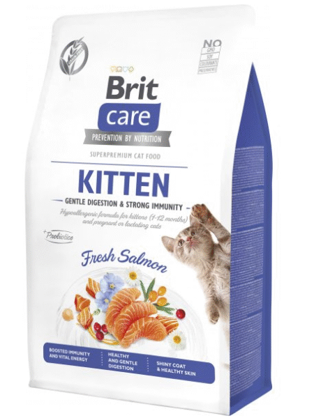 BRIT CARE SANS GRAINS HYPOALLERGÉNIQUE au Saumon KITTEN 2Kg