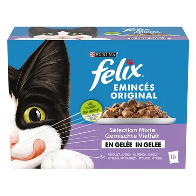Felix Émincés Original Selection Mixte en Gelée 12 x 85 g