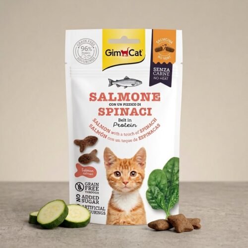 les friandises GimCat au Saumon et épinards pour chat
